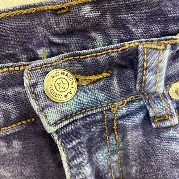 Vintage Watch LA Woman Size 28 High Waist Jeans Skinny Tie Dye 90s Stretch USA - Picture 5 of 8